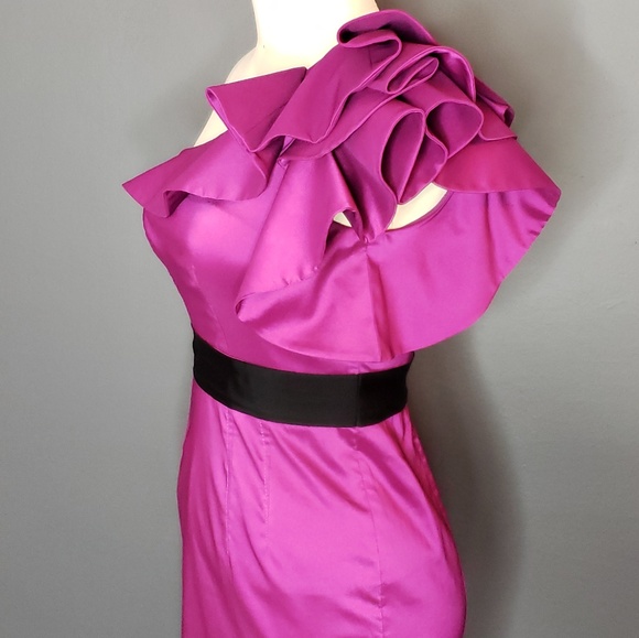 Jessica Simpson Satin Magenta Dress NWT - Picture 3 of 6